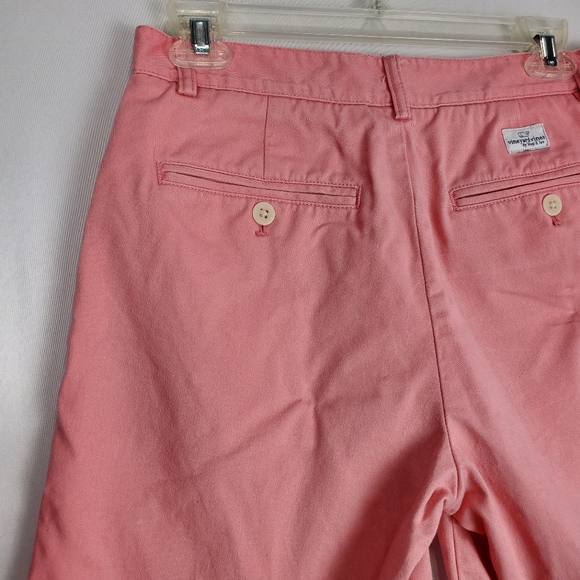 Vineyard Vines Men's Pink Club Shorts 100% Cotton Chino Flat Front Size 28 - Picture 10 of 14